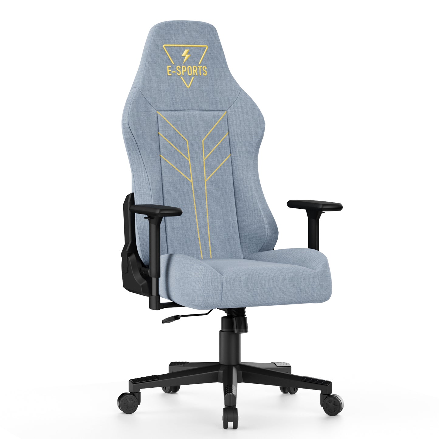 Fabric Gaming Chair Office Chair,Ergonomic Computer Chair with 360°Swivel Seat,Light Blue