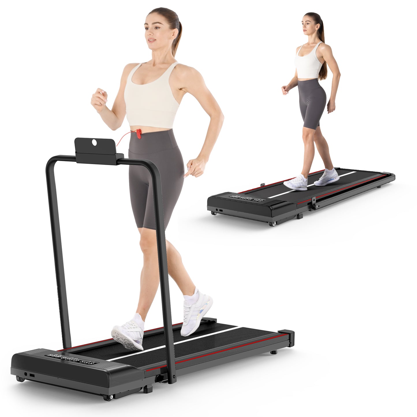 Foldable Treadmill with Bluetooth Speaker 3HP Under Desk Treadmills for Home