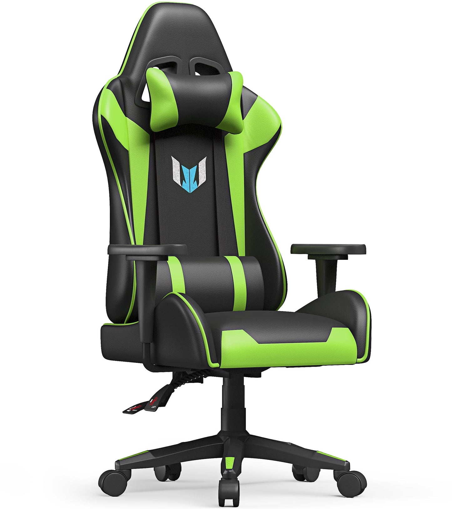 Gaming Chair with Height Adjustable Headrest and Lumbar Support for Adults Teens, Black Red
