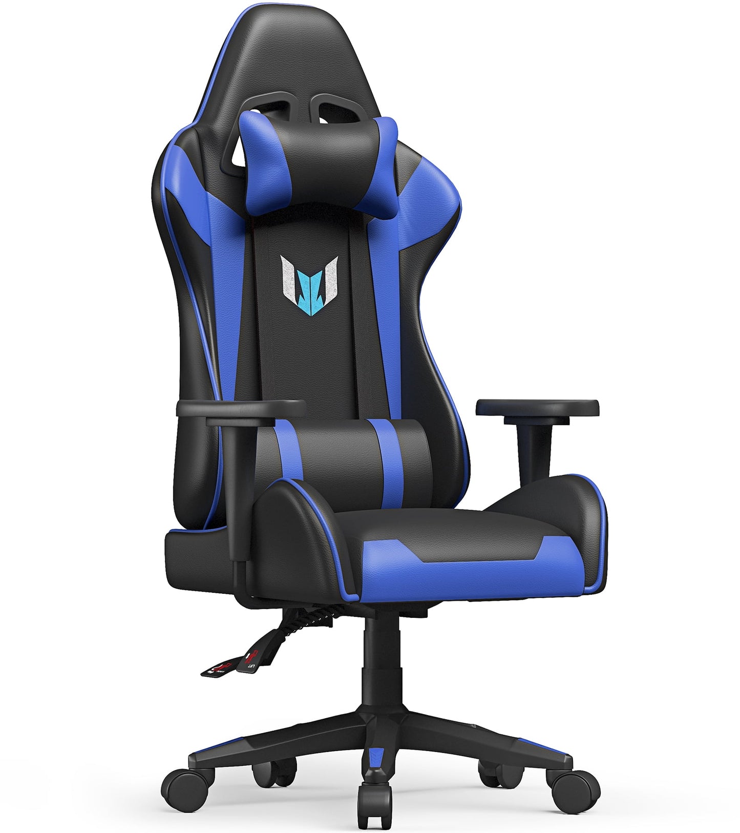 Gaming Chair with Height Adjustable Headrest and Lumbar Support for Adults Teens, Black Red
