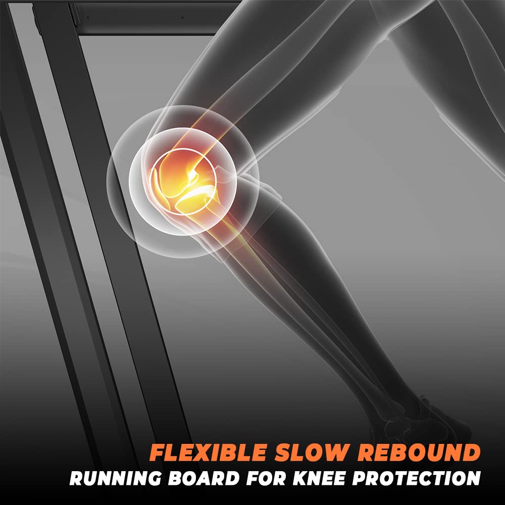 Dskeuzeew Walking Pad Treadmill YQ-T4015, APP & Remote Control 2 in 1 Folding Treadmill with LED Display, Shock Absorption, 1-12km/h Adjustable Speed