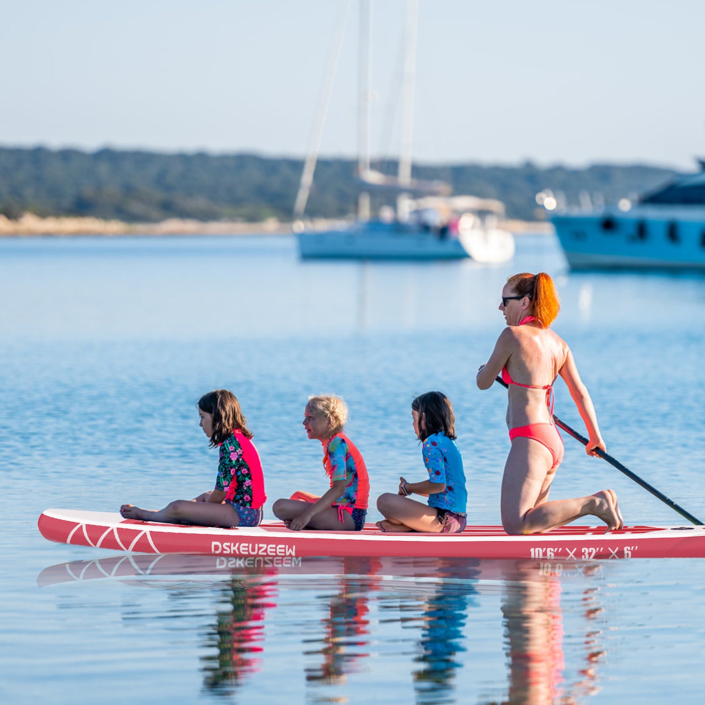 Inflatable Stand Up Paddle Board, 10.6'x32 x6 Extra Wide Ultra-Light (17lbs) SUP Paddleboard with Backpack, Floating Paddle, Dual Action Pump, Fins, Standing Paddle Boards for Youth Adults