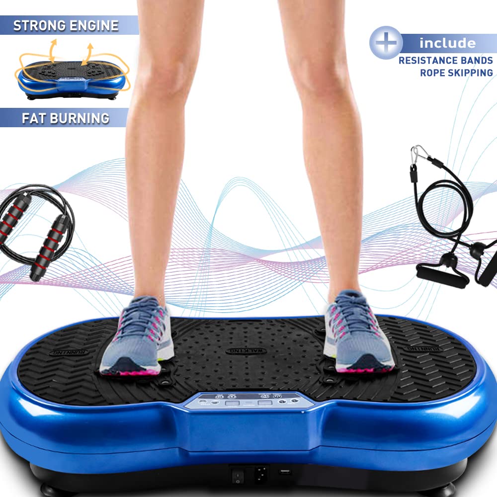 Vibration Plate Exercise Machine Whole Body Workout Vibration Fitness Trainer with Bluetooth Speakers, 99 Levels Vibration Platform Massage for Home Fitness & Weight Loss