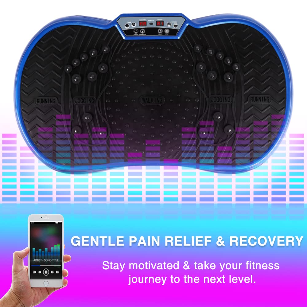 Vibration Plate Exercise Machine Whole Body Workout Vibration Fitness Trainer with Bluetooth Speakers, 99 Levels Vibration Platform Massage for Home Fitness & Weight Loss