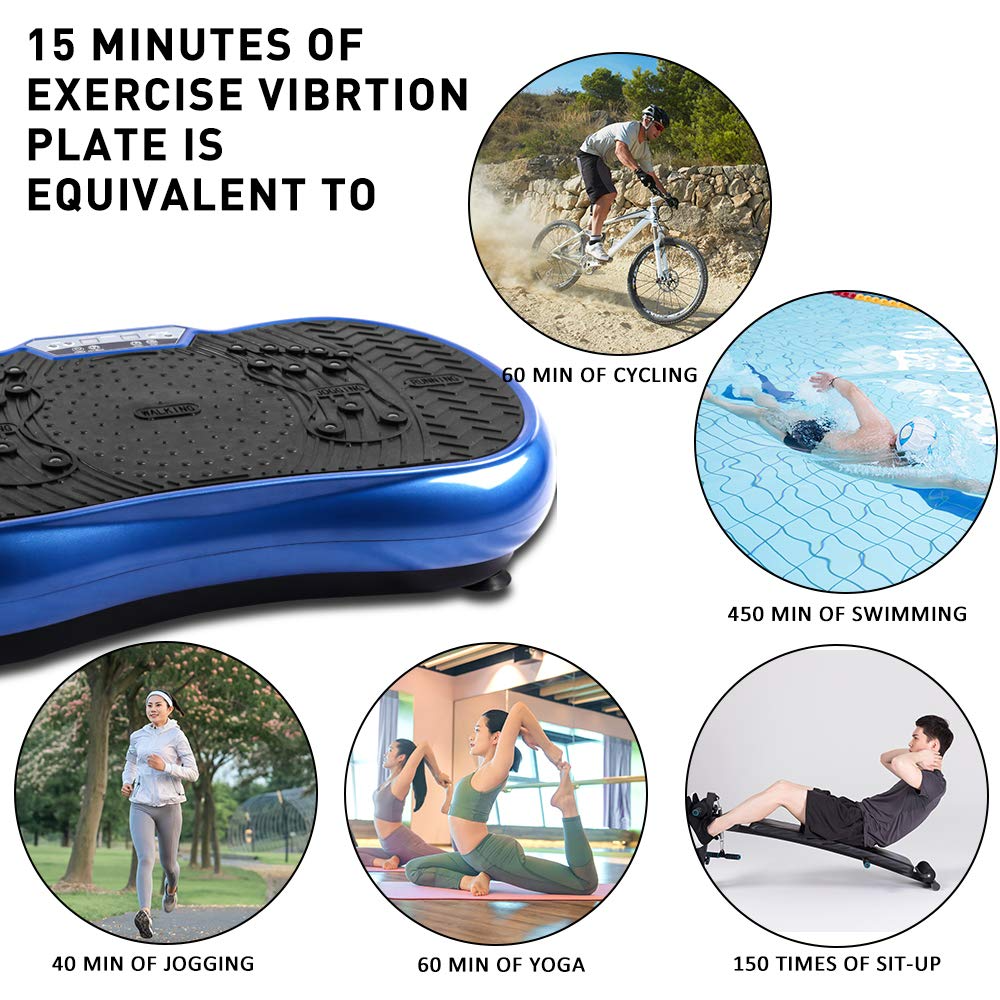 Vibration Plate Exercise Machine Whole Body Workout Vibration Fitness Trainer with Bluetooth Speakers, 99 Levels Vibration Platform Massage for Home Fitness & Weight Loss
