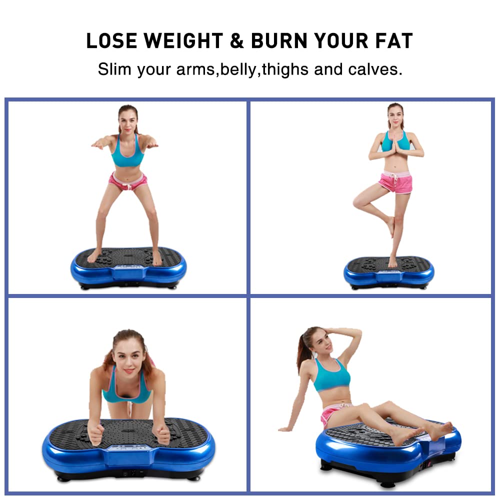 Vibration Plate Exercise Machine Whole Body Workout Vibration Fitness Trainer with Bluetooth Speakers, 99 Levels Vibration Platform Massage for Home Fitness & Weight Loss