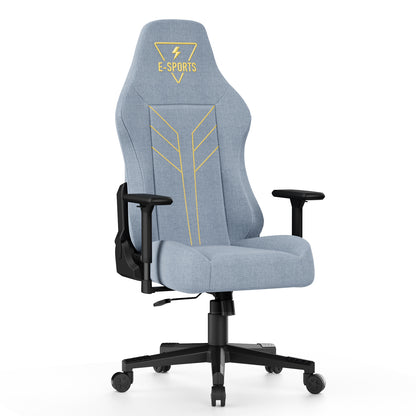 Fabric Gaming Chair Office Chair,Ergonomic Computer Chair with 360°Swivel Seat,Light Blue