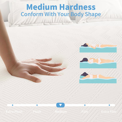 Doubleslee King Mattress, 12" Gel Memory Foam Mattress King Size, Innerspring Hybrid Mattress in a Box - Double-Sided Use.