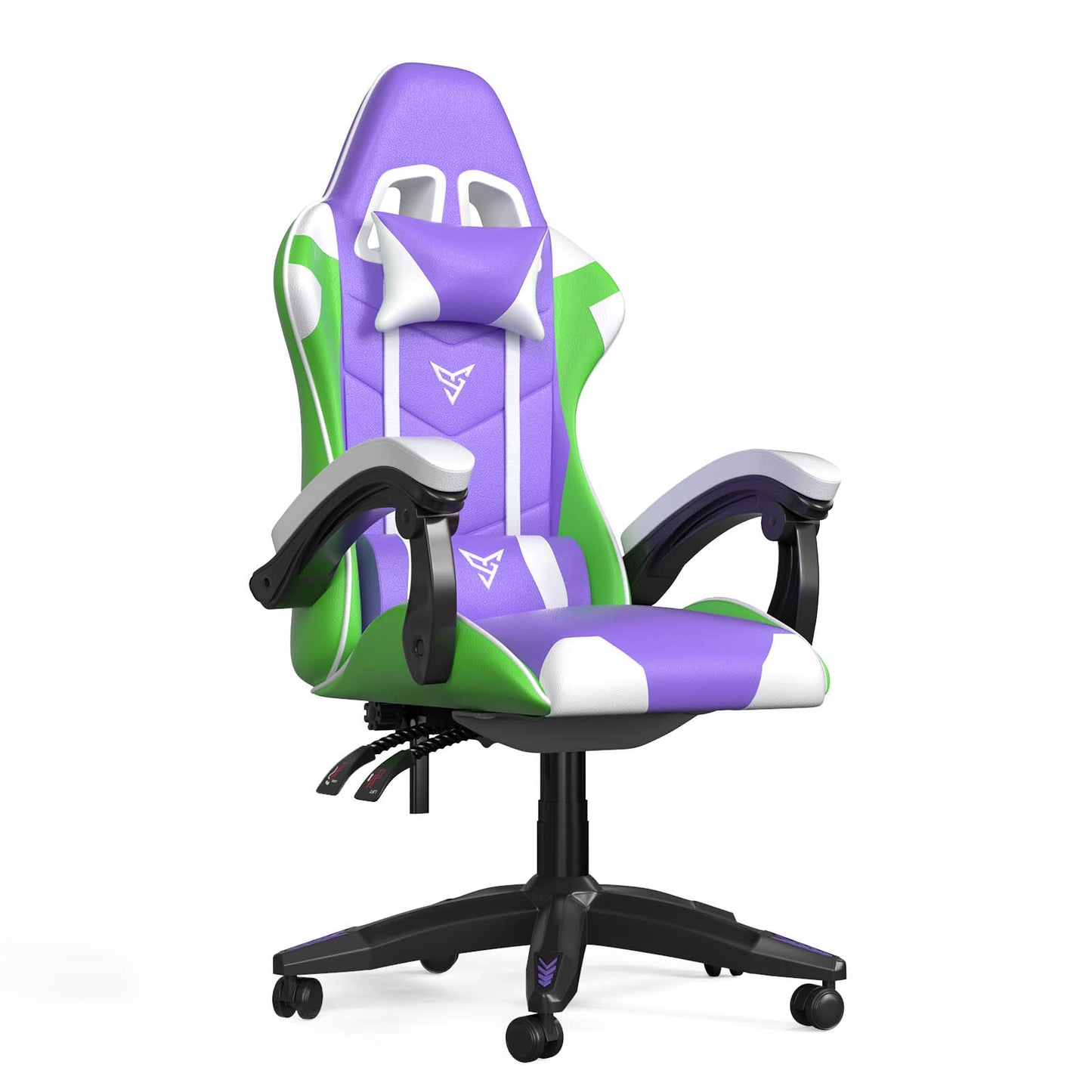 Gaming Chair with Adjustable Headrest and Lumbar Support, Height Adjustable Game Chair for Adult Kids,Blue & Pink