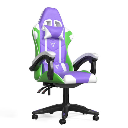 Gaming Chair with Adjustable Headrest and Lumbar Support, Height Adjustable Game Chair for Adult Kids,Blue & Pink