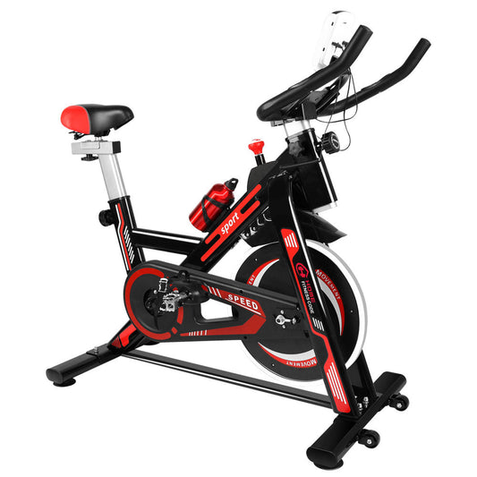 Exercise Bike Indoor Cycling Bike with LCD Monitor Max Weight 265 Lbs