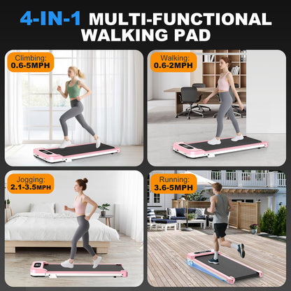 Incline Walking Pad, 3 in 1 Under Desk Treadmill with Ultra Quiet < 40dB, 2.5HP Portable Treadmill for Home Office, Wide Running Belt with 330LB Capacity