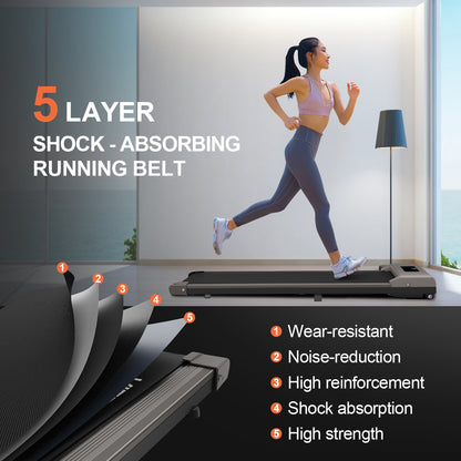 Walking Pad Under Desk Treadmill, Portable Treadmills Motorized Running Machine for Home, 6.25MPH, No Assembly Required, Remote Control, 240 Lb Capacity