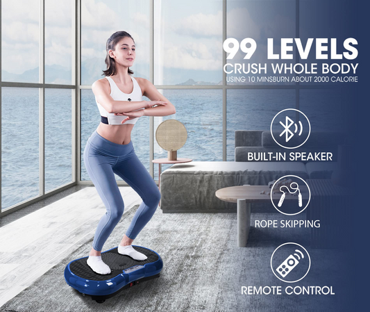 Vibration Plate Exercise Machine Whole Body Workout Vibration Fitness Trainer with Bluetooth Speakers, 99 Levels Vibration Platform Massage for Home Fitness & Weight Loss